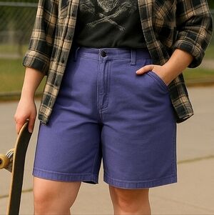 Purple 90s vintage jorts denim shorts, Carolina Bay size 18W 32